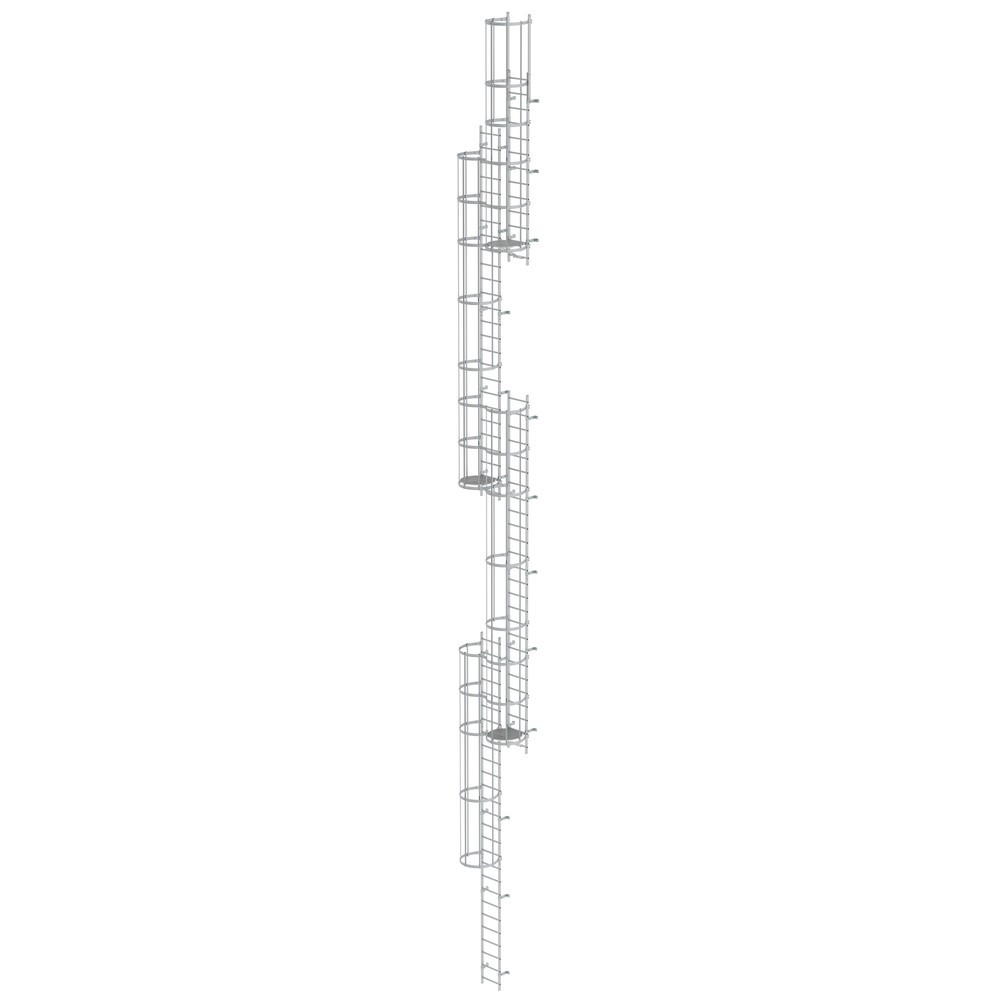 Illustration du produit: Munk Échelle à crinoline à plusieurs sections avec protection dorsale (échelle de secours) Aluminium anodisé 19,96 m