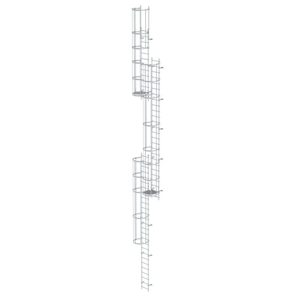 Illustration du produit: Munk Échelle à crinoline à plusieurs sections avec protection dorsale (échelle de secours) Aluminium brut 15,20 m