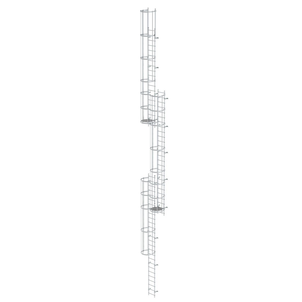 Illustration du produit: Munk Échelle à crinoline à plusieurs sections avec protection dorsale (échelle de secours) Aluminium brut 17,16 m
