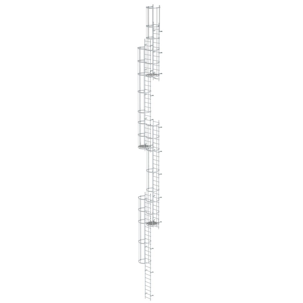 Illustration du produit: Munk Échelle à crinoline à plusieurs sections avec protection dorsale (échelle de secours) Aluminium brut 19,96 m
