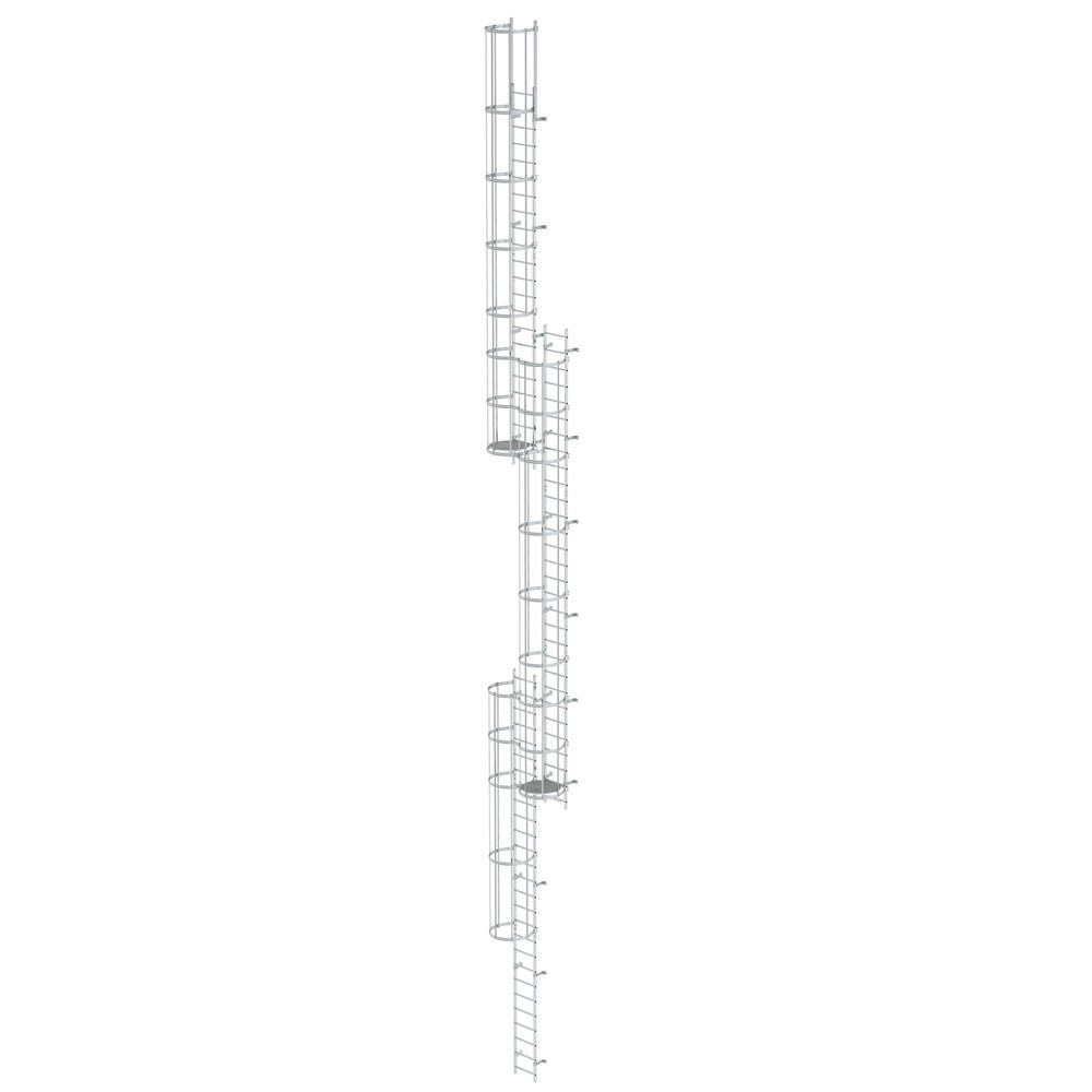 Illustration du produit: Munk Échelle à crinoline à plusieurs sections avec protection dorsale (échelle de secours) Aluminium brut 18,84 m