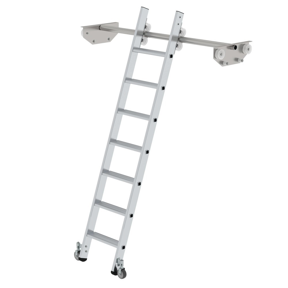 Illustration du produit: Munk Échelle à marches mobile pour rayonnage double, 7 marches
