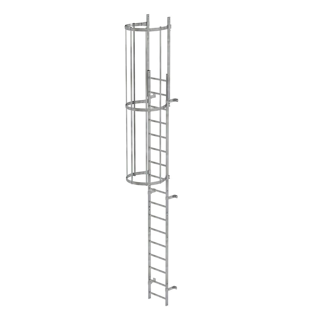 Produktabbildung Nr. 1: Munk Échelle à une voie avec cage de protection, acier galvanisé 5,96 m