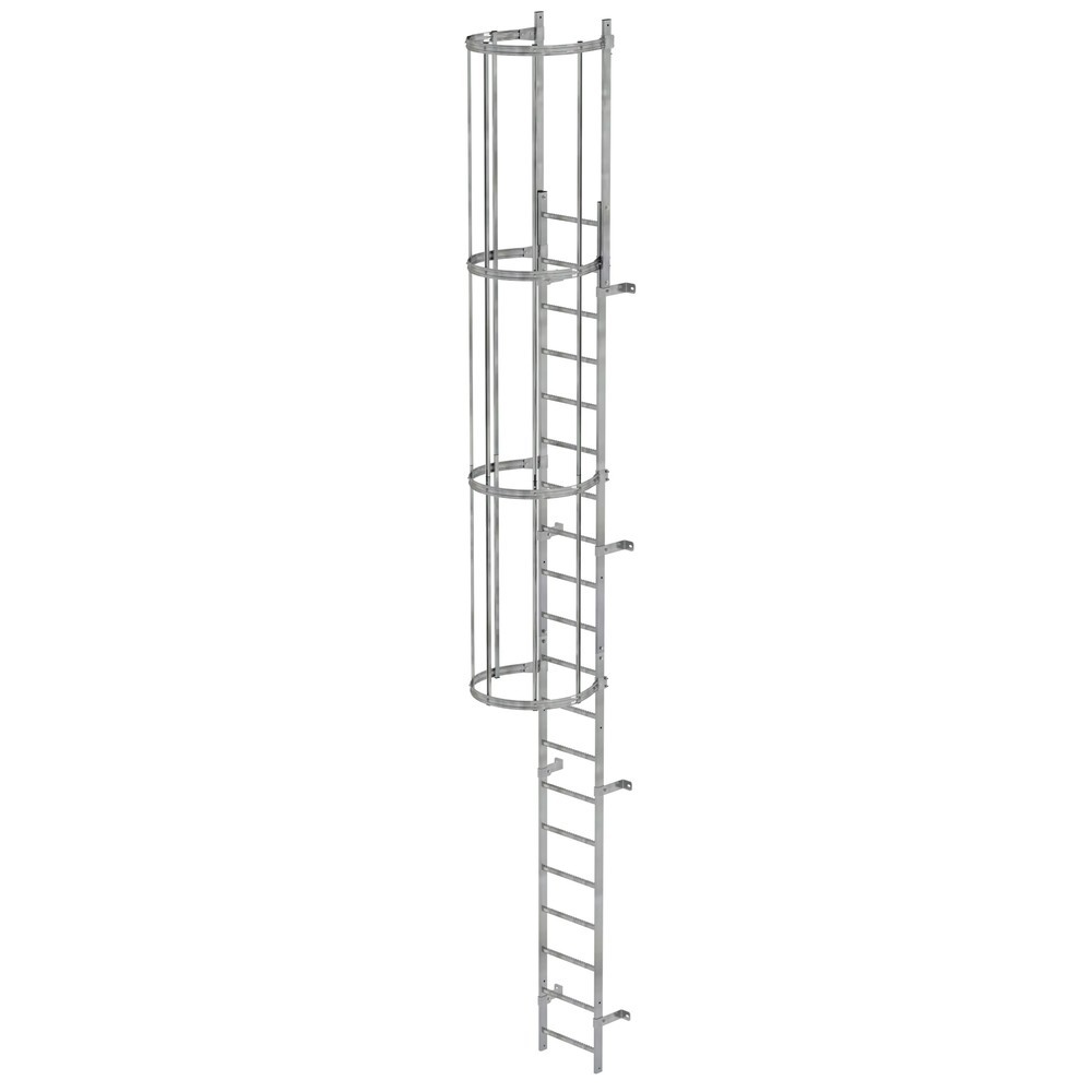 Produktabbildung Nr. 1: Munk Échelle à une voie avec cage de protection, acier galvanisé 6,80 m