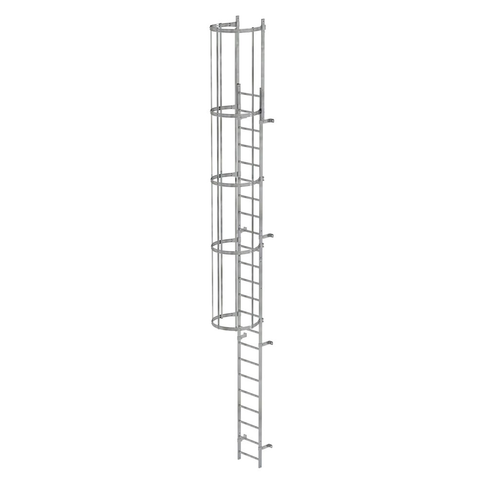 Illustration du produit: Munk Échelle à une voie avec cage de protection, acier galvanisé 7,64 m