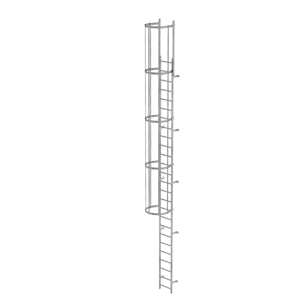 Illustration du produit: Munk Échelle à une voie avec cage de protection, acier galvanisé 8,48 m
