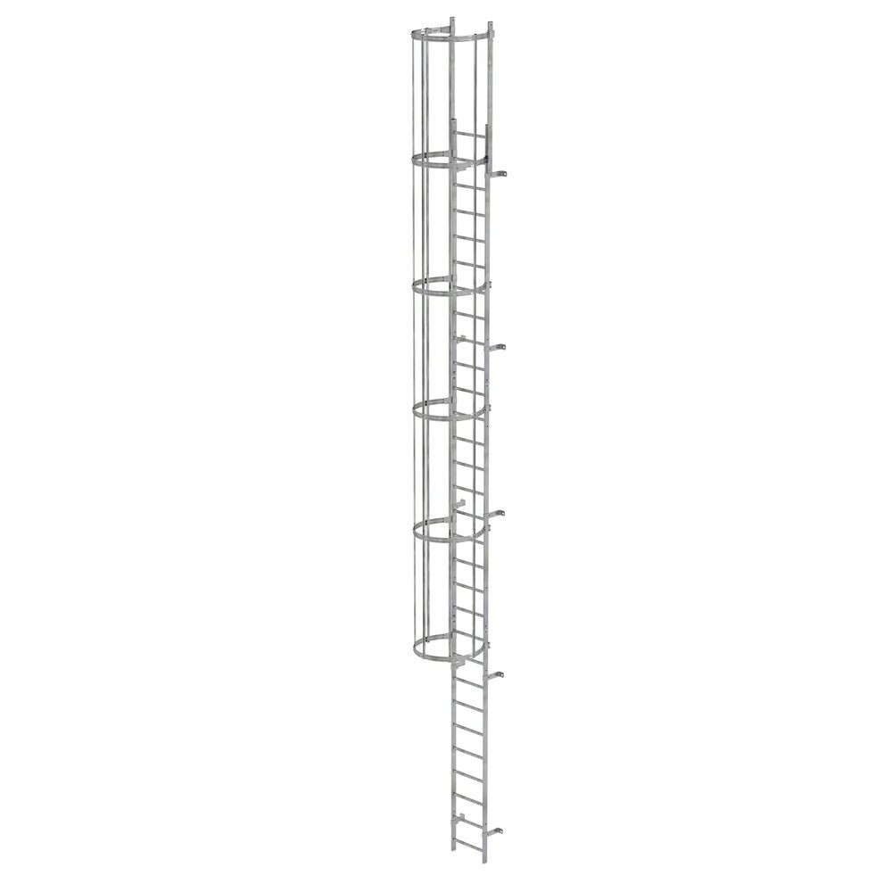 Illustration du produit: Munk Échelle à une voie avec cage de protection, acier galvanisé 9,60 m
