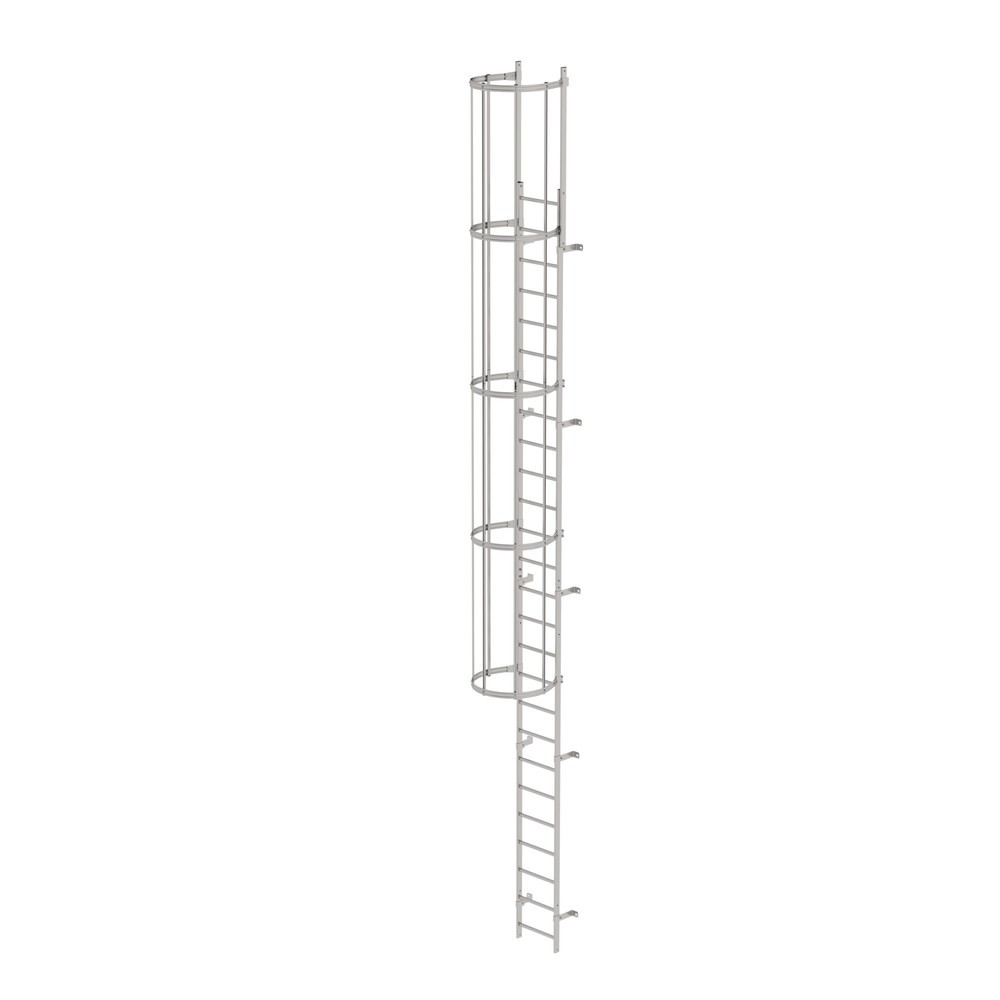 Illustration du produit: Munk Échelle à une voie avec cage de protection, acier inoxydable 8,48 m