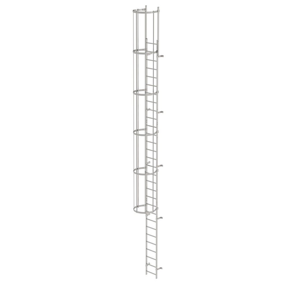 Illustration du produit: Munk Échelle à une voie avec cage de protection, acier inoxydable 9,60 m