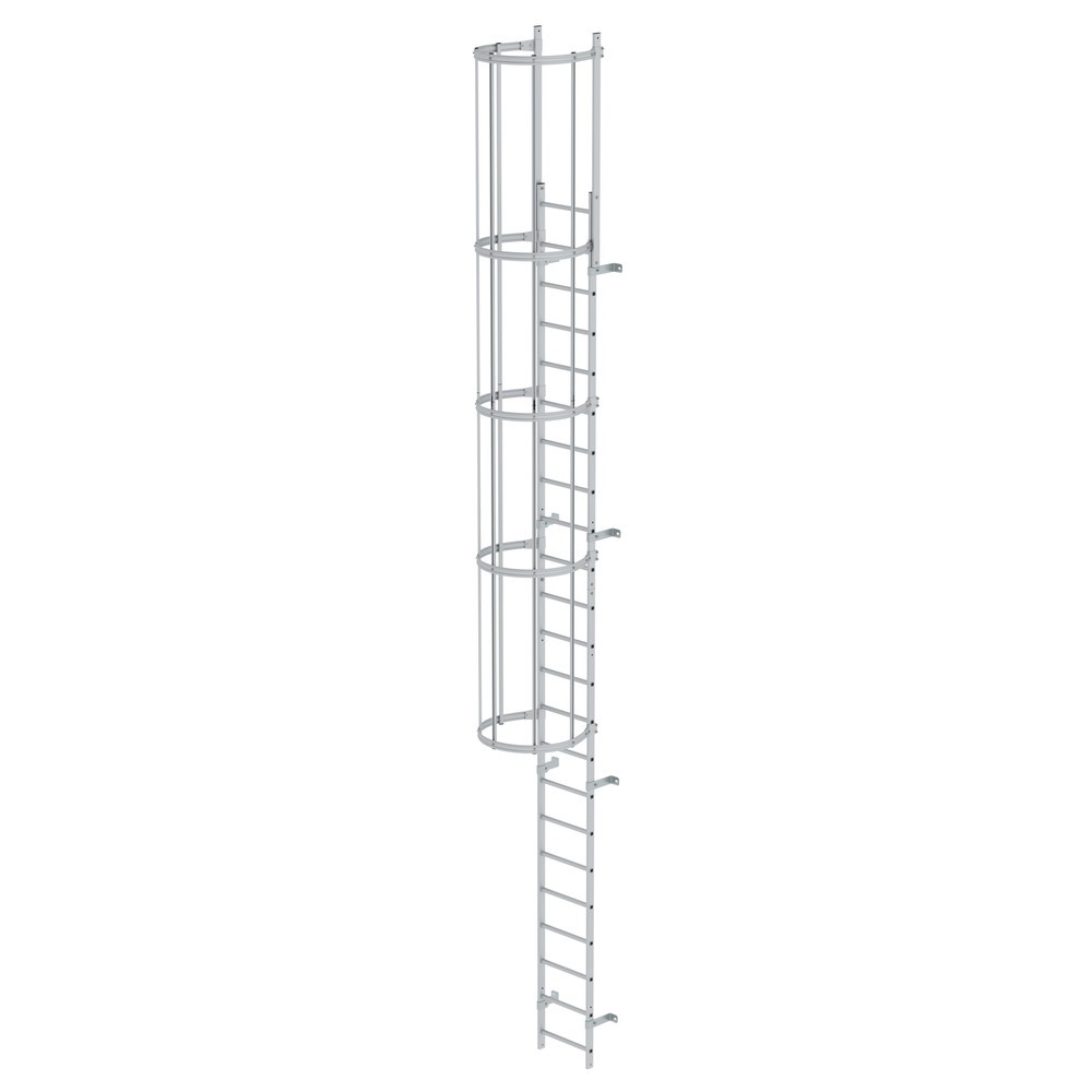 Illustration du produit: Munk Échelle à une voie avec cage de protection, aluminium anodisé 7,64 m