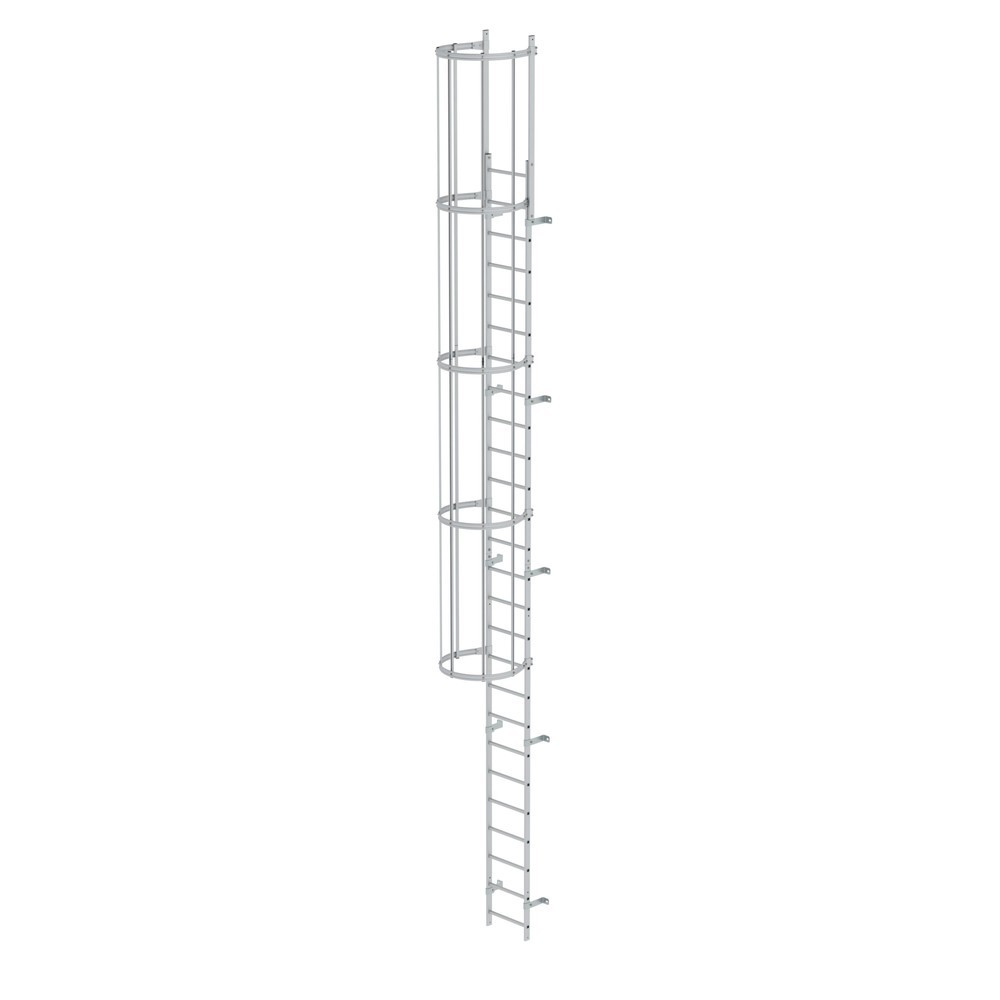 Illustration du produit: Munk Échelle à une voie avec cage de protection, aluminium anodisé 8,48 m