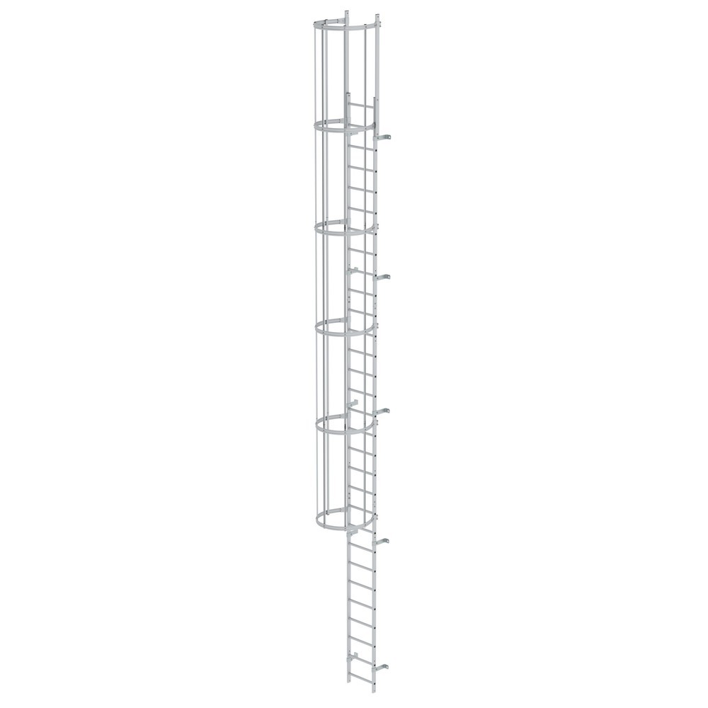 Illustration du produit: Munk Échelle à une voie avec cage de protection, aluminium anodisé 9,60 m