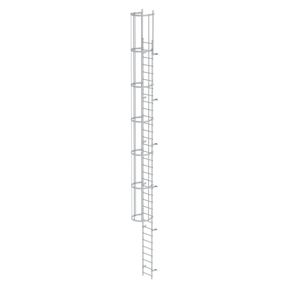 Illustration du produit: Munk Échelle à une voie avec cage de protection, aluminium anodisé 10,72 m