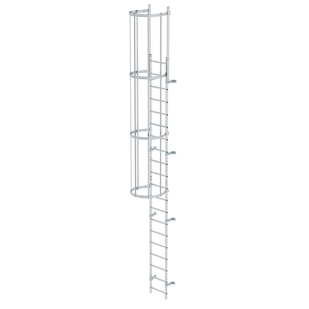 Illustration du produit: Munk Échelle à une voie avec cage de protection, aluminium nu 6,80 m