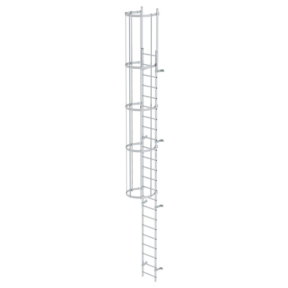 Illustration du produit: Munk Échelle à une voie avec cage de protection, aluminium nu 7,64 m