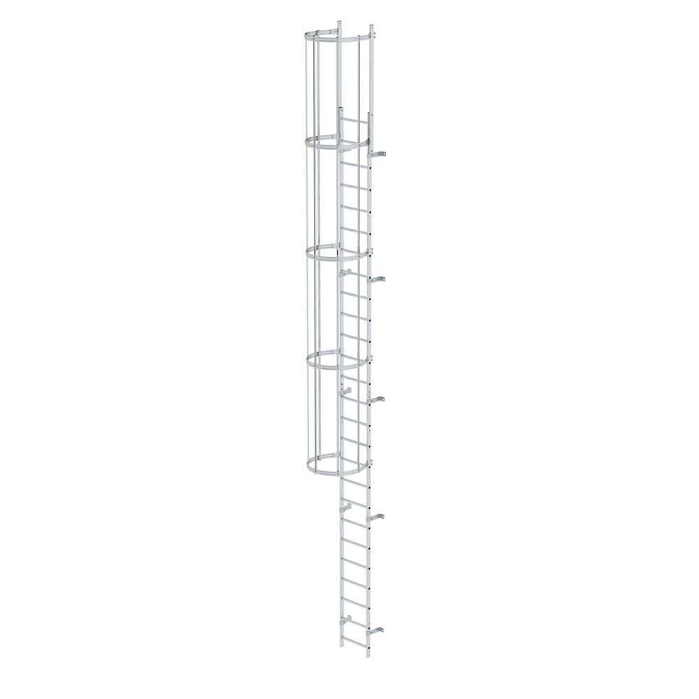 Illustration du produit: Munk Échelle à une voie avec cage de protection, aluminium nu 8,48 m
