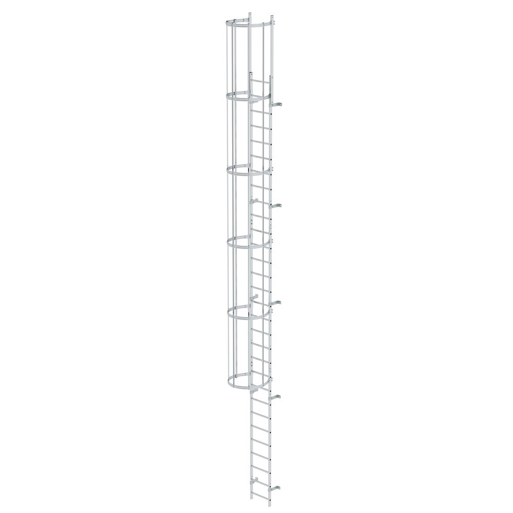 Illustration du produit: Munk Échelle à une voie avec cage de protection, aluminium nu 9,60 m