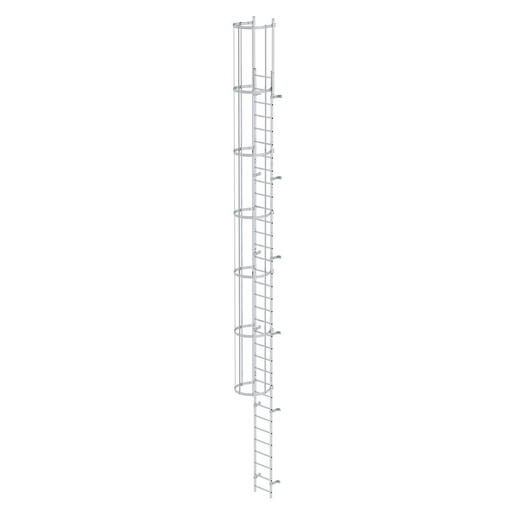 Illustration du produit: Munk Échelle à une voie avec cage de protection, aluminium nu 10,72 m