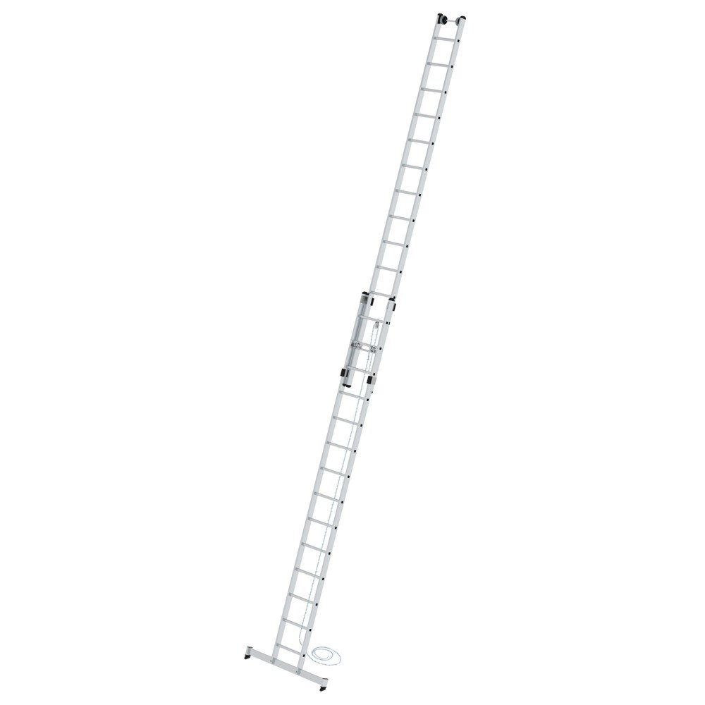 Illustration du produit: Munk Échelle coulissante à corde à barreaux 2 parties avec traverse nivello®, 2x14 barreaux