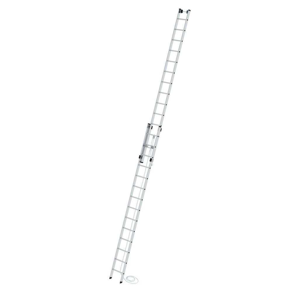 Illustration du produit: Munk Échelle coulissante à corde à barreaux 2 parties sans traverse, 2x14 barreaux