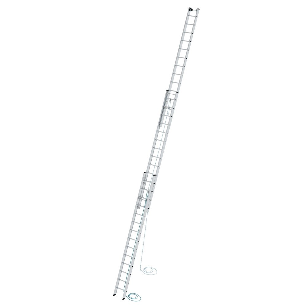 Illustration du produit: Munk Échelle coulissante à corde à barreaux 3 parties sans traverse, 3x14 barreaux
