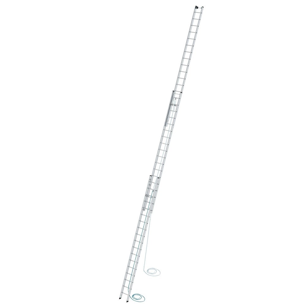 Produktabbildung Nr. 1: Munk Échelle coulissante à corde à barreaux 3 parties sans traverse, 3x18 barreaux