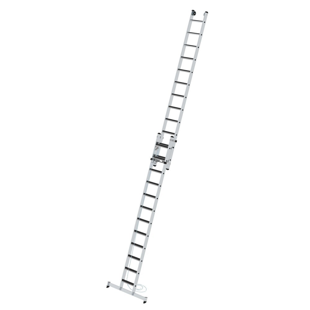 Illustration du produit: Munk Échelle coulissante à corde à marches 2 parties avec traverse nivello® et clip-step R13, 2x12 marches