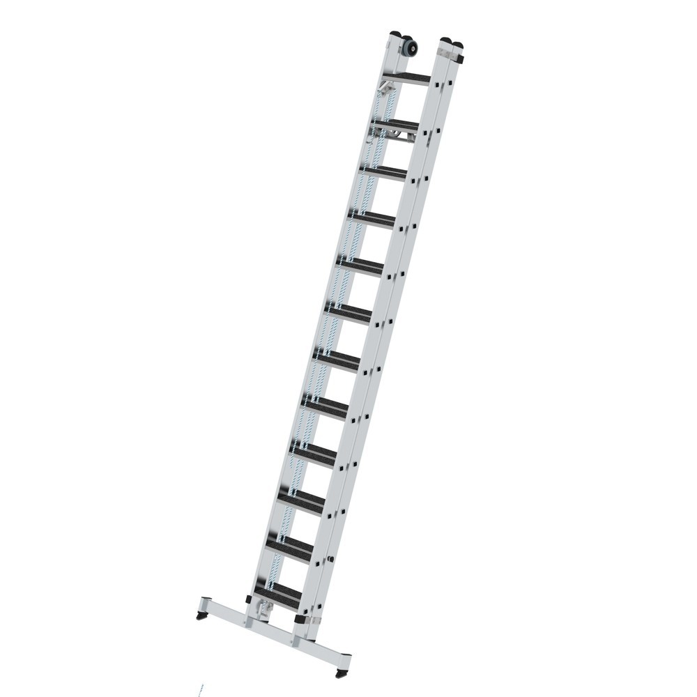Produktabbildung Nr. 2: Munk Échelle coulissante à corde à marches 2 parties avec traverse nivello® et clip-step R13, 2x12 marches