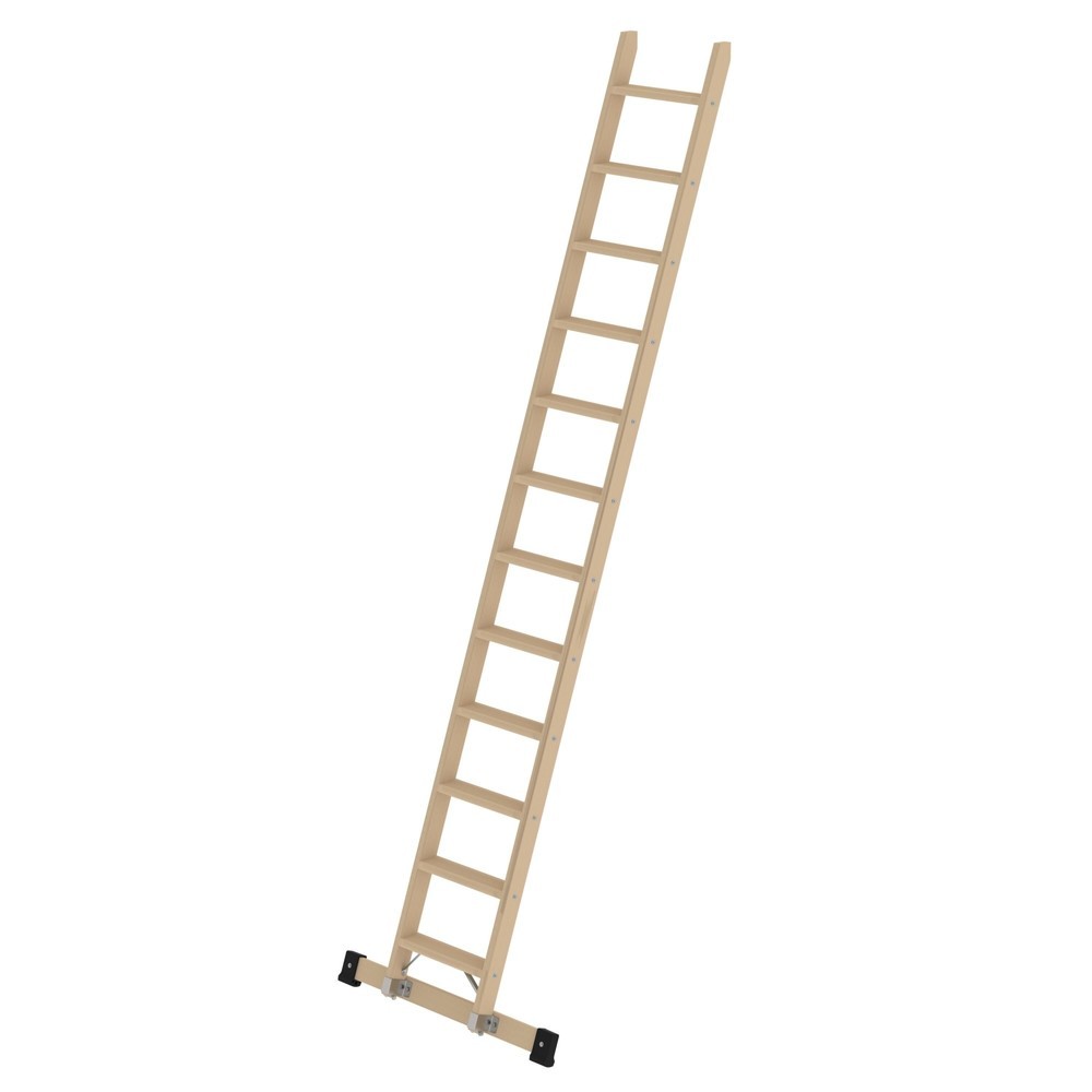 Illustration du produit: Munk Échelle d'appui à marche en bois avec traverse, 12 marches