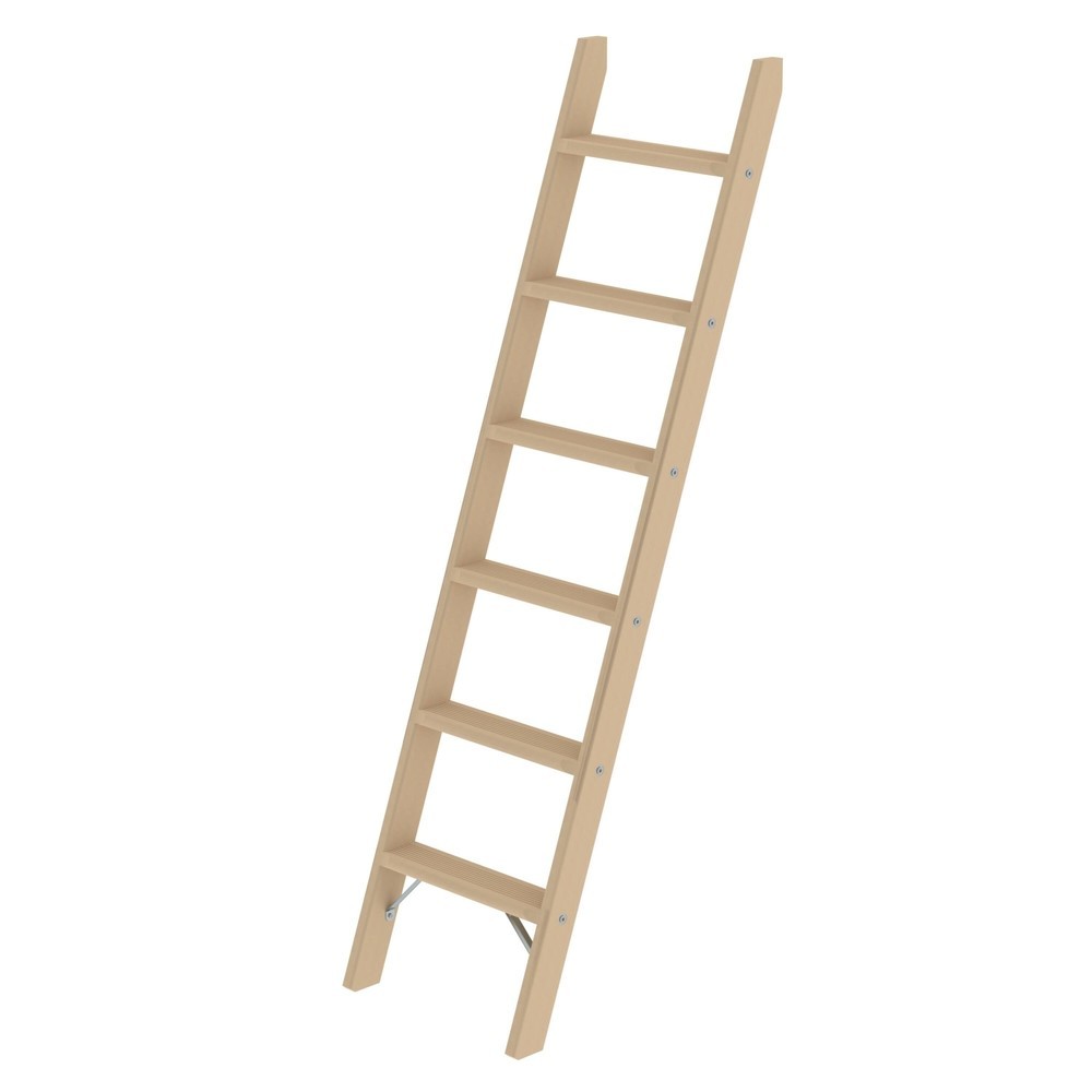 Illustration du produit: Munk Échelle d’appui à marches en bois sans traverse, 6 marches
