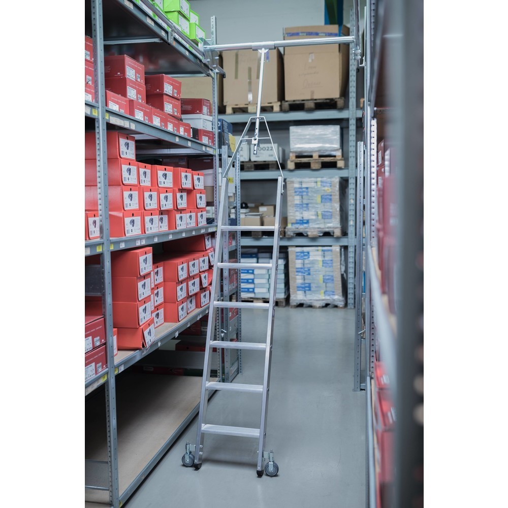 Produktabbildung Nr. 2: Munk Échelle pivotante à marches pour rayonnage double, 6 marches