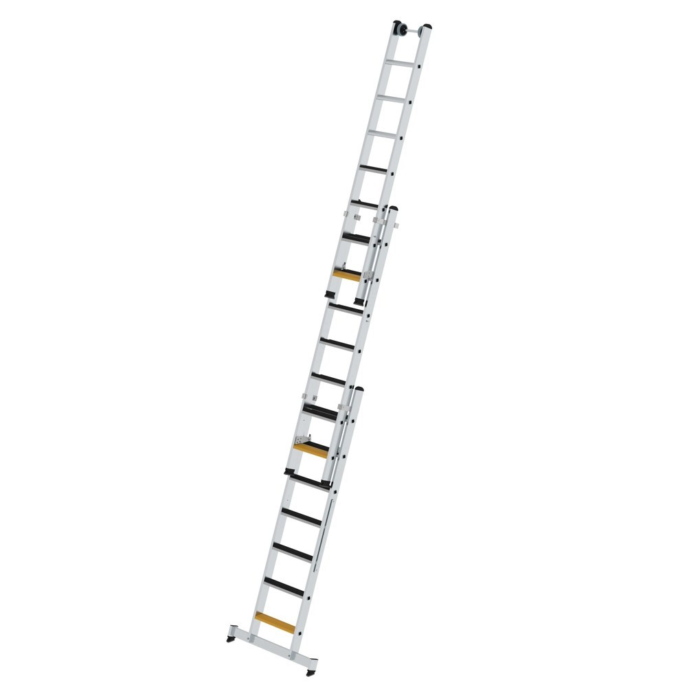 Produktabbildung Nr. 2: Munk Échelle polyvalente à marches 3 parties avec traverse nivello® et clip-step R13, 3x7 marches