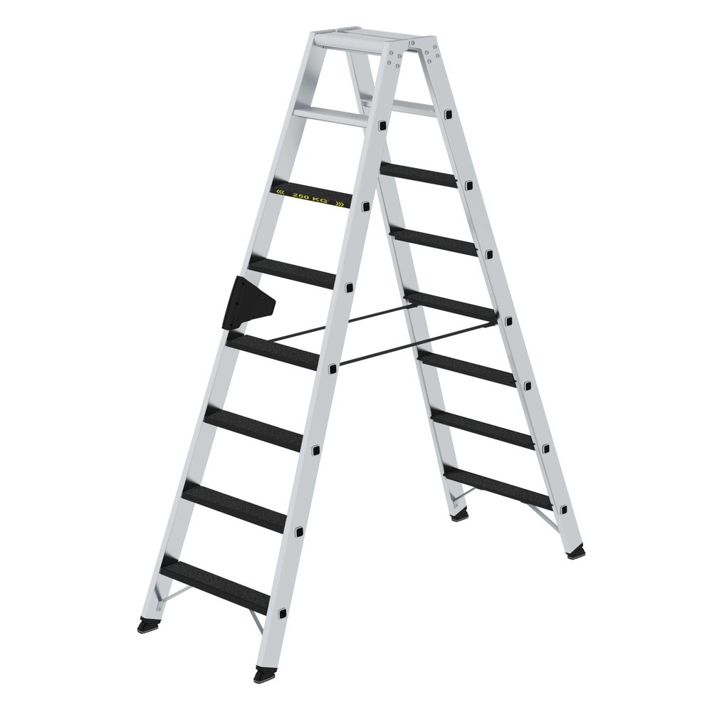 Illustration du produit: Munk Escabeau double à marches 250 kg accessible des deux côtés avec clip-step R13, 2x8 marches