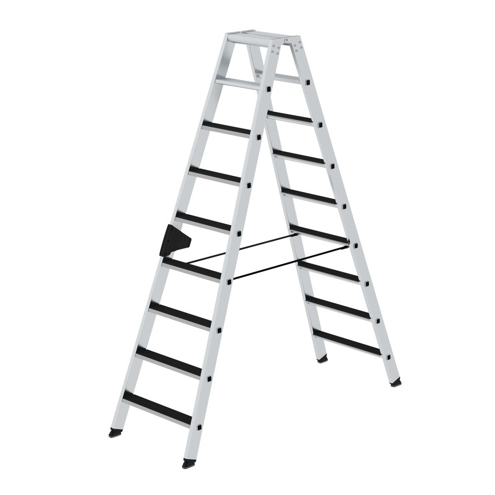 Illustration du produit: Munk Escabeau double à marches accessible des deux côtés avec clip-step, 2x9 marches