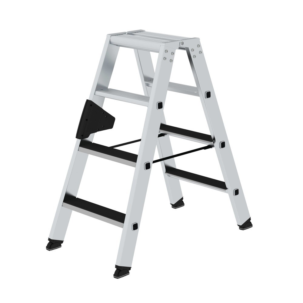 N° de l'image du produit 1 : Munk Escabeau double à marches accessible des deux côtés avec clip-step, 2x4 marches