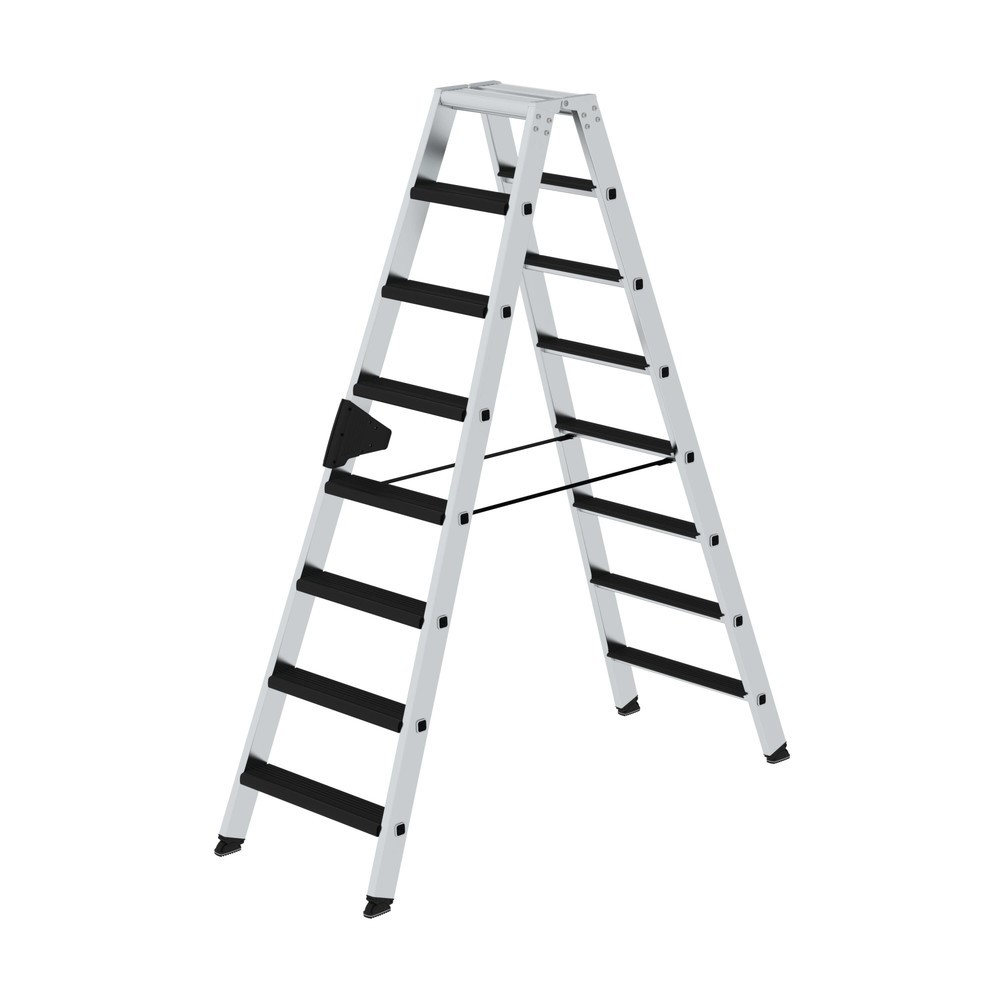 Illustration du produit: Munk Escabeau double à marches accessible des deux côtés avec clip-step relax, 2x8 marches