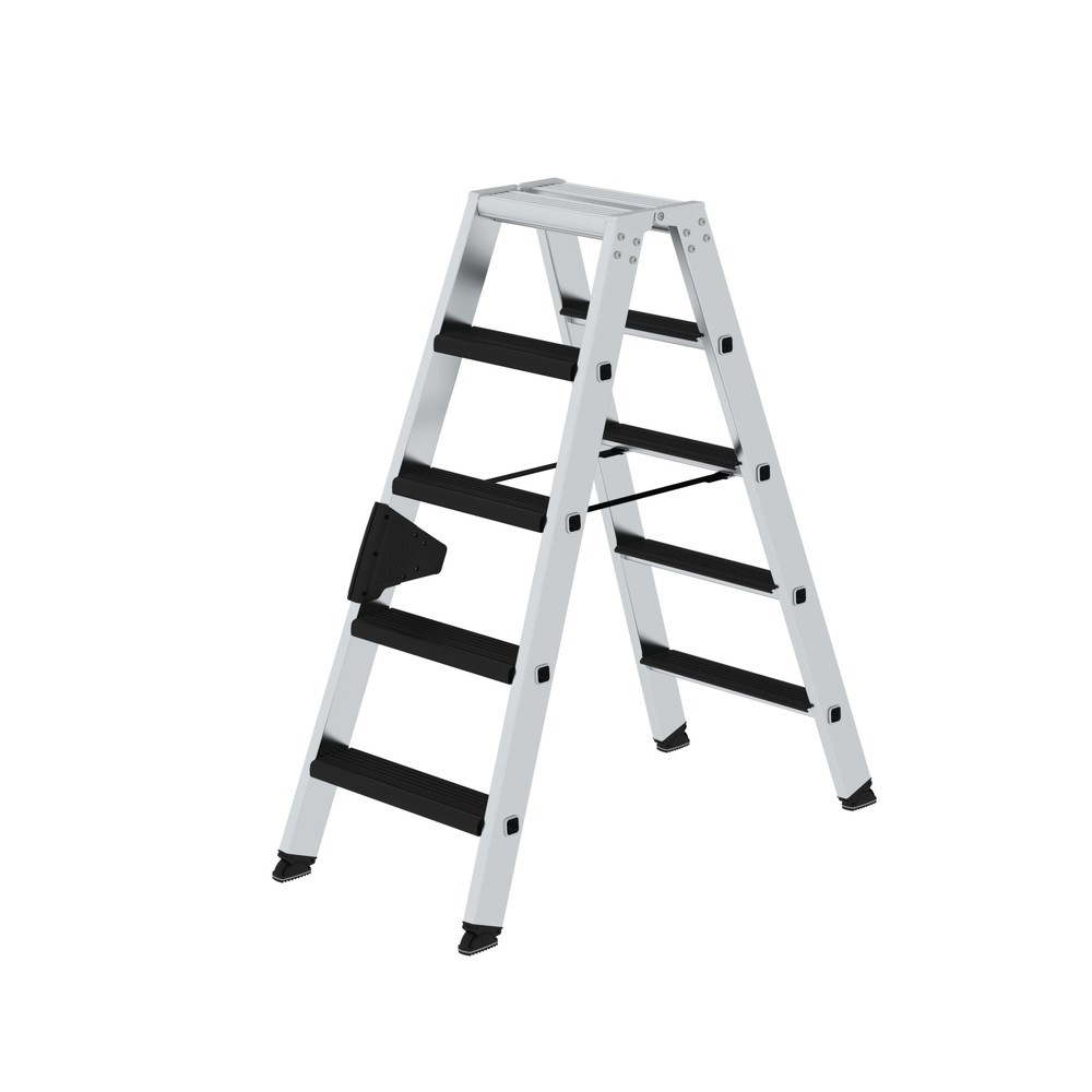 N° de l'image du produit 1 : Munk Escabeau double à marches accessible des deux côtés avec clip-step relax, 2x5 marches