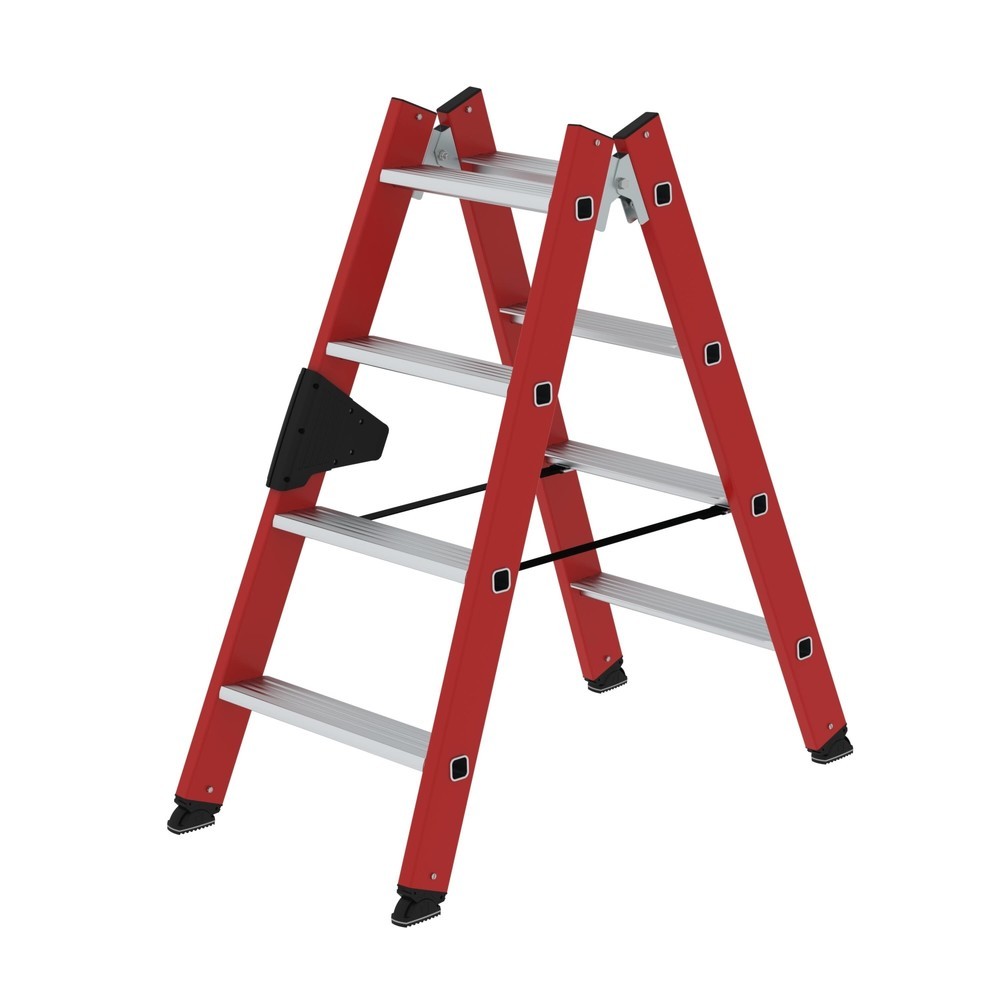 Illustration du produit: Munk Escabeau double à marches accessible des deux côtés PRV / aluminium, 2x4 marches