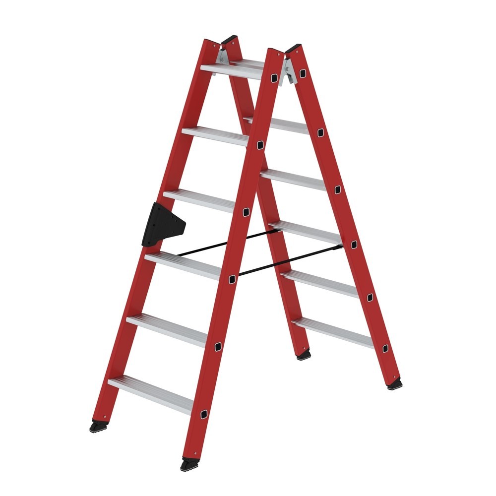 Produktabbildung Nr. 1: Munk Escabeau double à marches accessible des deux côtés PRV / aluminium, 2x6 marches