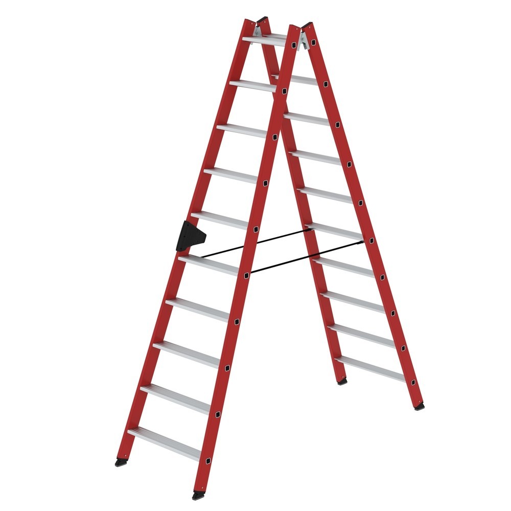 Produktabbildung Nr. 1: Munk Escabeau double à marches accessible des deux côtés PRV / aluminium, 2x10 marches