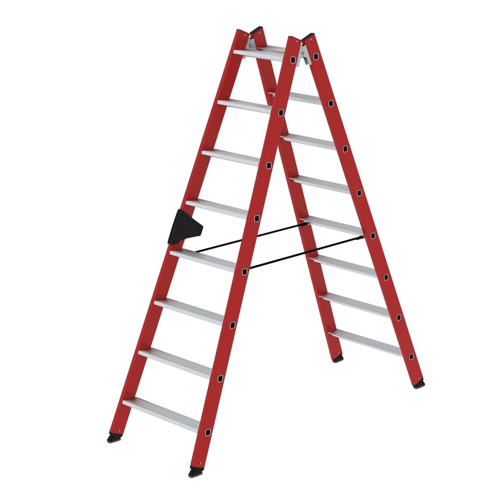Produktabbildung Nr. 1: Munk Escabeau double à marches accessible des deux côtés PRV / aluminium, 2x8 marches
