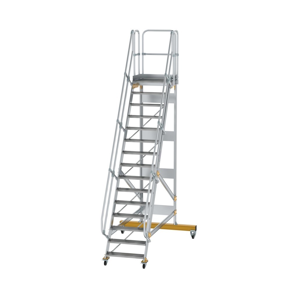 Illustration du produit: Munk Escalier mobile à plate-forme 60° Largeur de marche 800 mm 15 marches