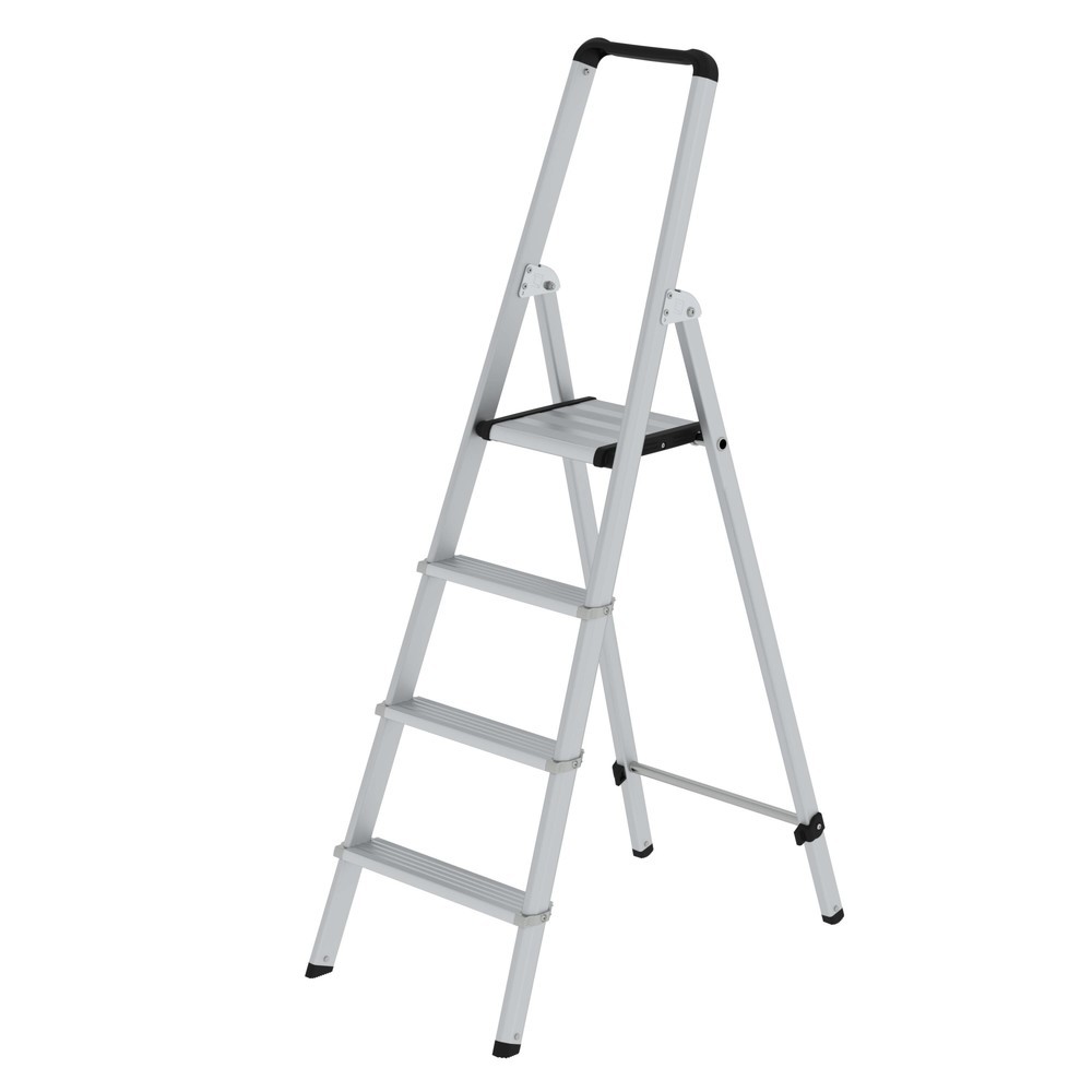 Produktabbildung: Munk ML Stufen-Stehleiter einseitig begehbar Aluminium eloxiert 4 Stufen
