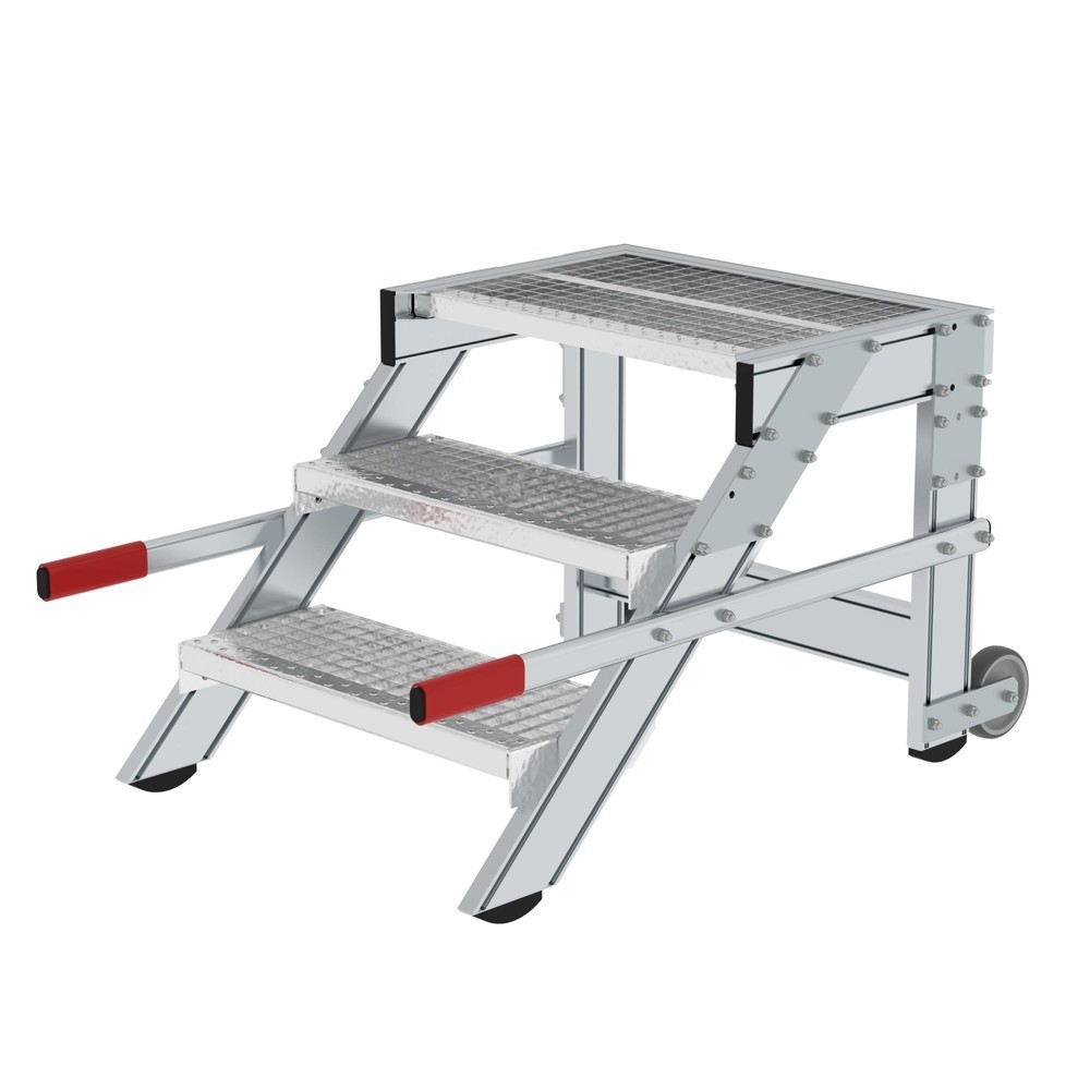Illustration du produit: Munk Plate-forme de travail mobile, largeur de plate-forme 600 mm, caillebotis en acier, 3 niveaux