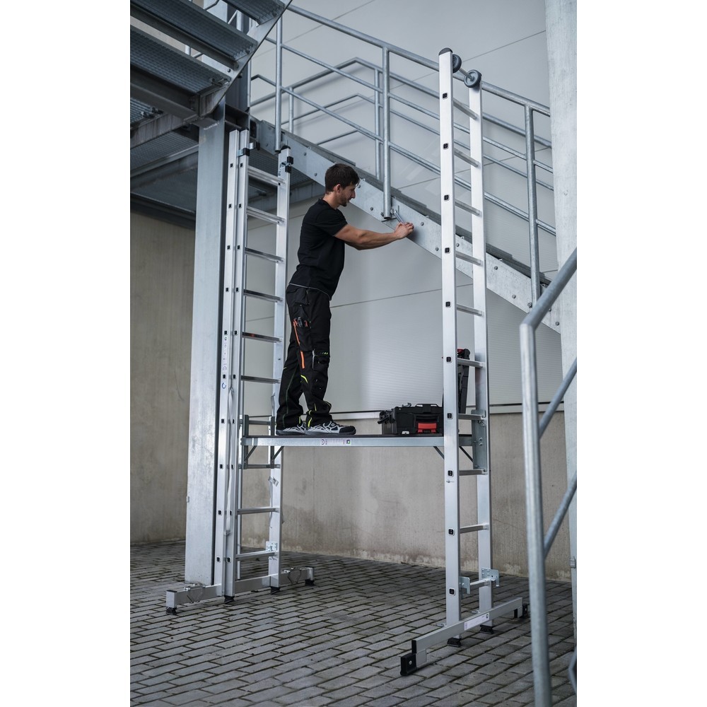 Produktabbildung Nr. 2: Munk Plate-forme de travail prête à monter sur échelle polyvalente à barreaux en 3 parties