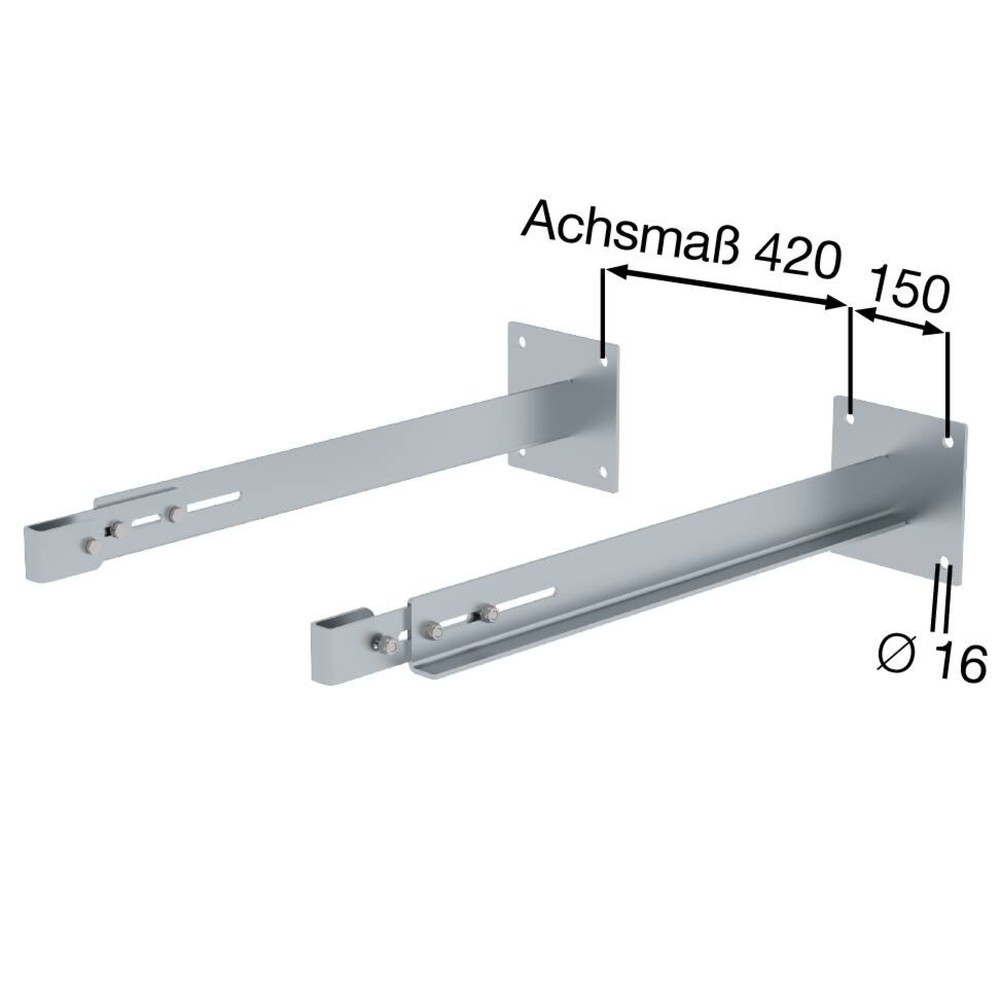 Produktabbildung Nr. 2: Munk Sonderwandhalter, starr 800-900mm, Stahl-verzinkt