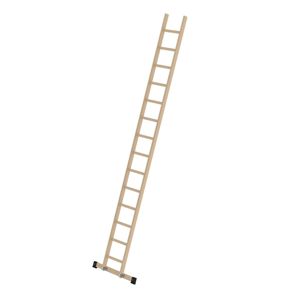Produktabbildung: Munk Sprossen-Anlegeleiter Holz mit Traverse 14 Sprossen