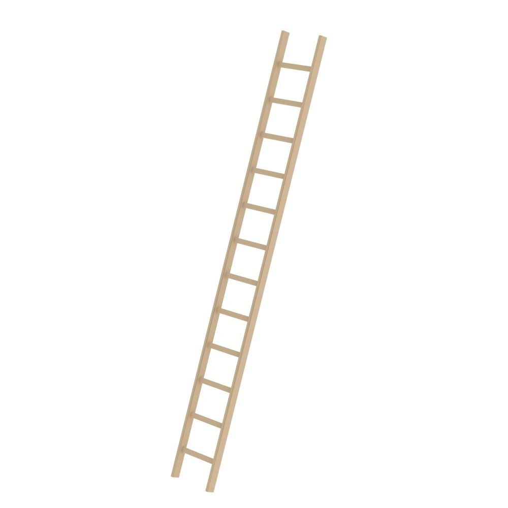 Produktabbildung Nr. 1: Munk Sprossen-Anlegeleiter Holz ohne Traverse 12 Sprossen