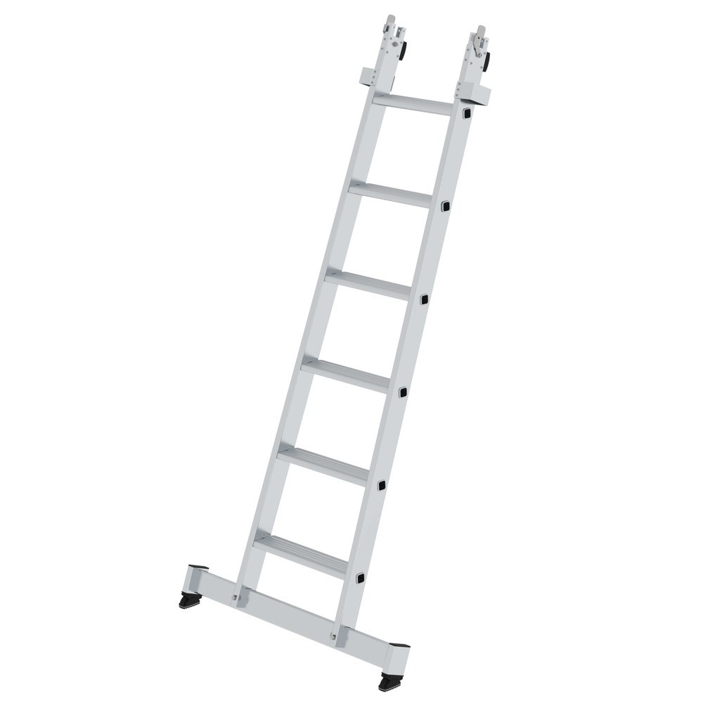 Produktabbildung Nr. 1: Munk Stufen-Glasreinigerleiter Unterteil mit nivello®-Traverse 6 Stufen