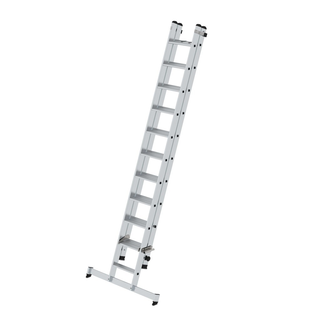Produktabbildung Nr. 1: Munk Stufen-Schiebeleiter 2-teilig mit nivello®-Traverse 1x11 + 1x10 Stufen